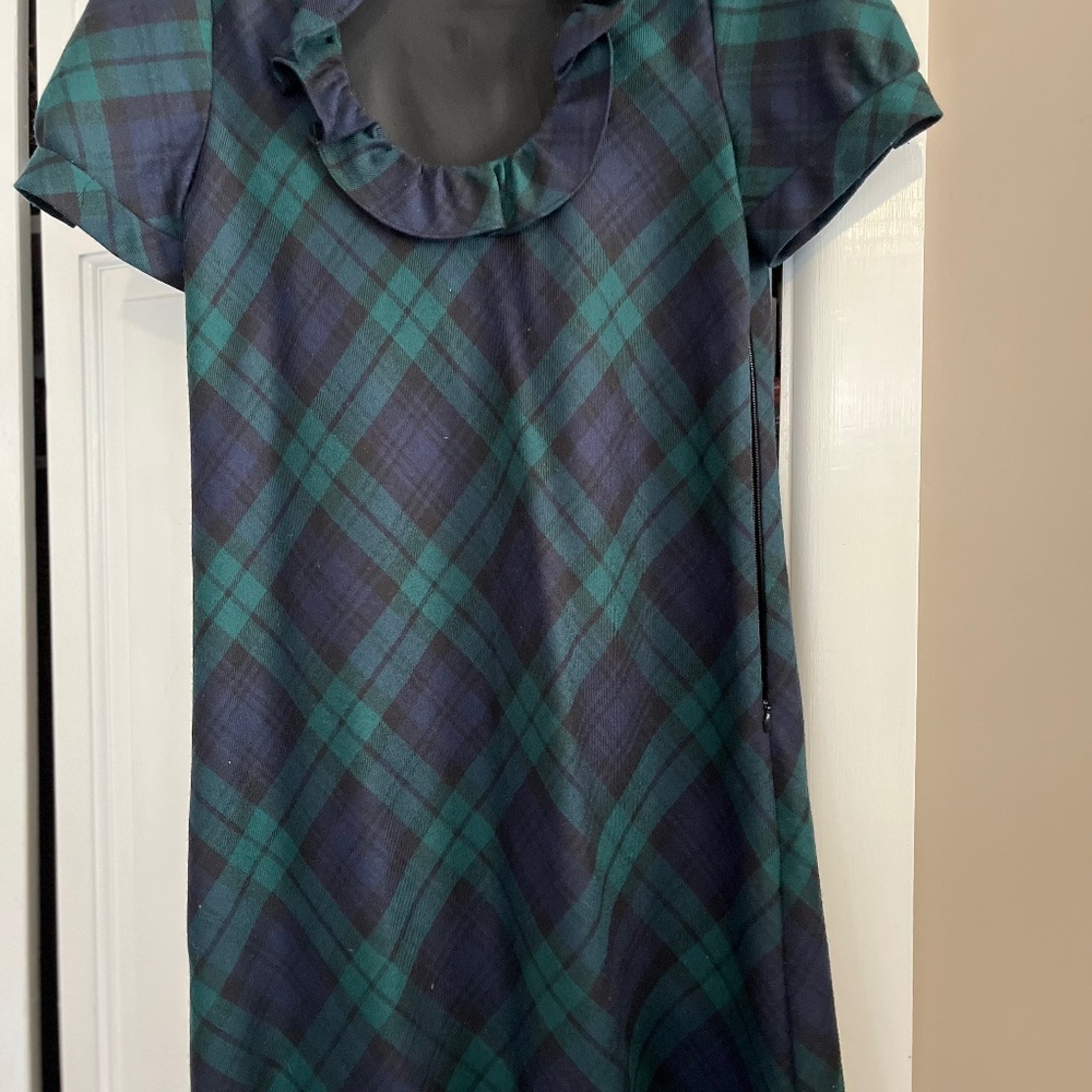 J Crew Black Watch plaid dress